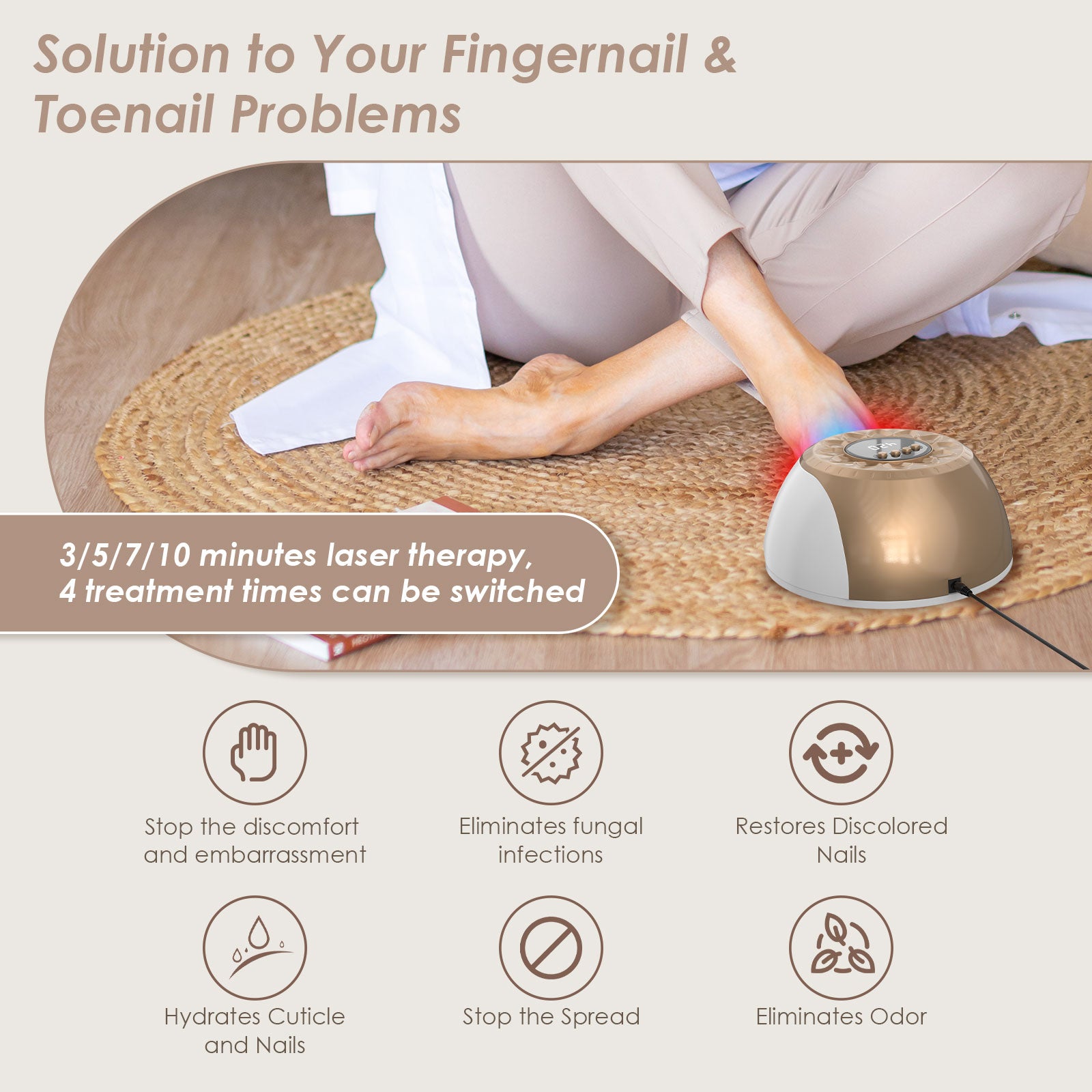 New Gold KTS Nail Fungus Light for Multiple Toenail