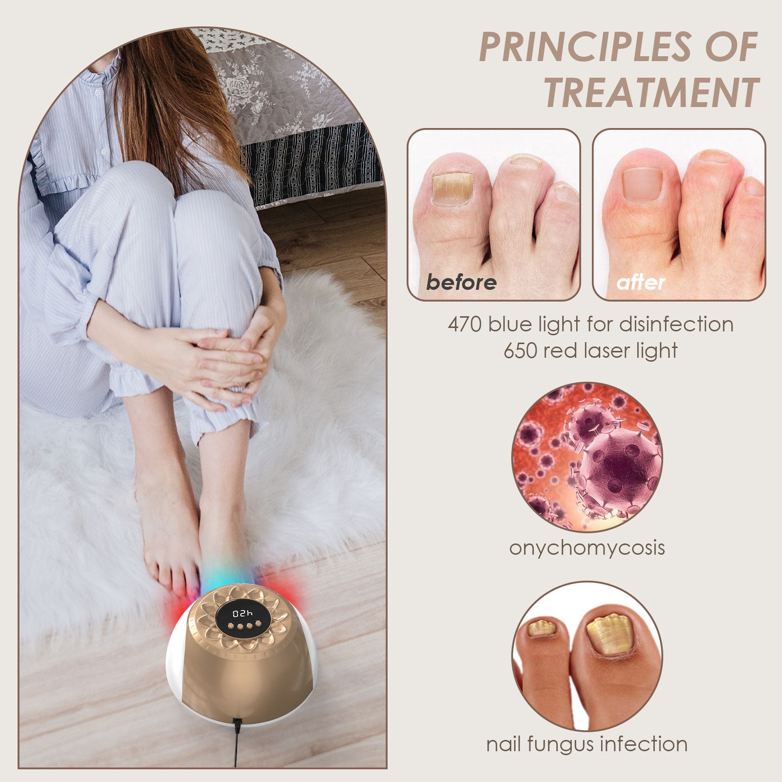 Gold KTS Nail Fungus Light for Multiple Toenail