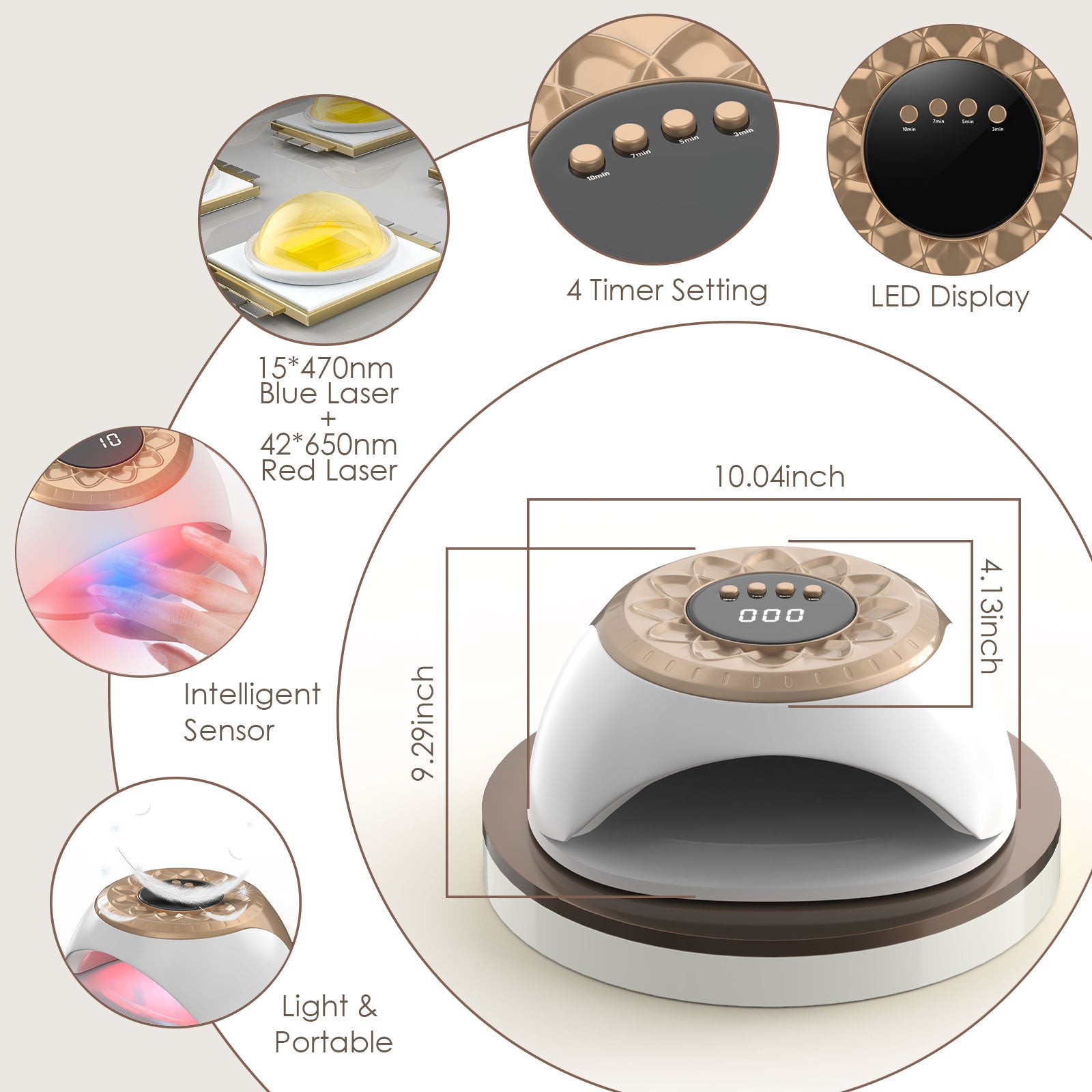 Gold KTS Nail Fungus Light for Multiple Toenail