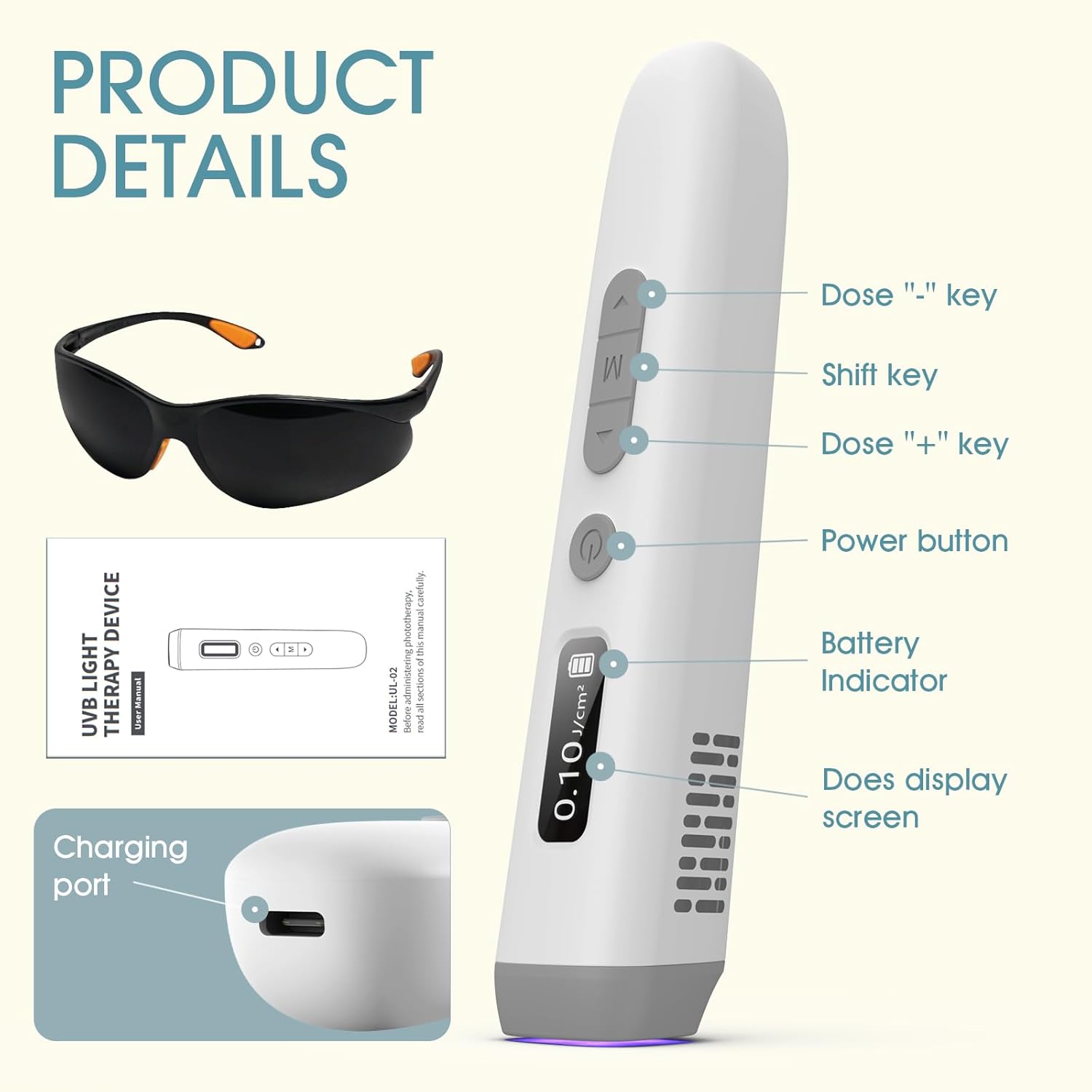 2026 New KTS Handheld 308nm UVB Light Phototherapy Device
