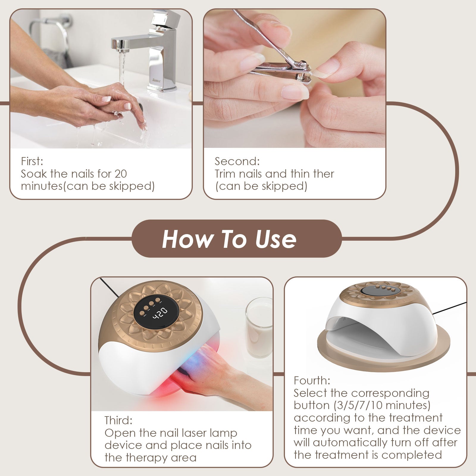 New Gold KTS Nail Fungus Light for Multiple Toenail