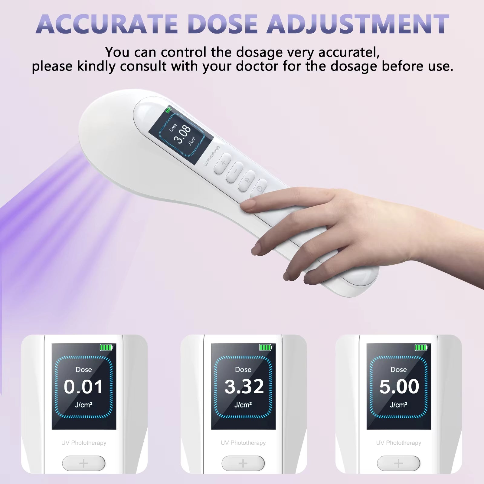 308NM UVB Phototherapy Light on The face, Neck and Limbs