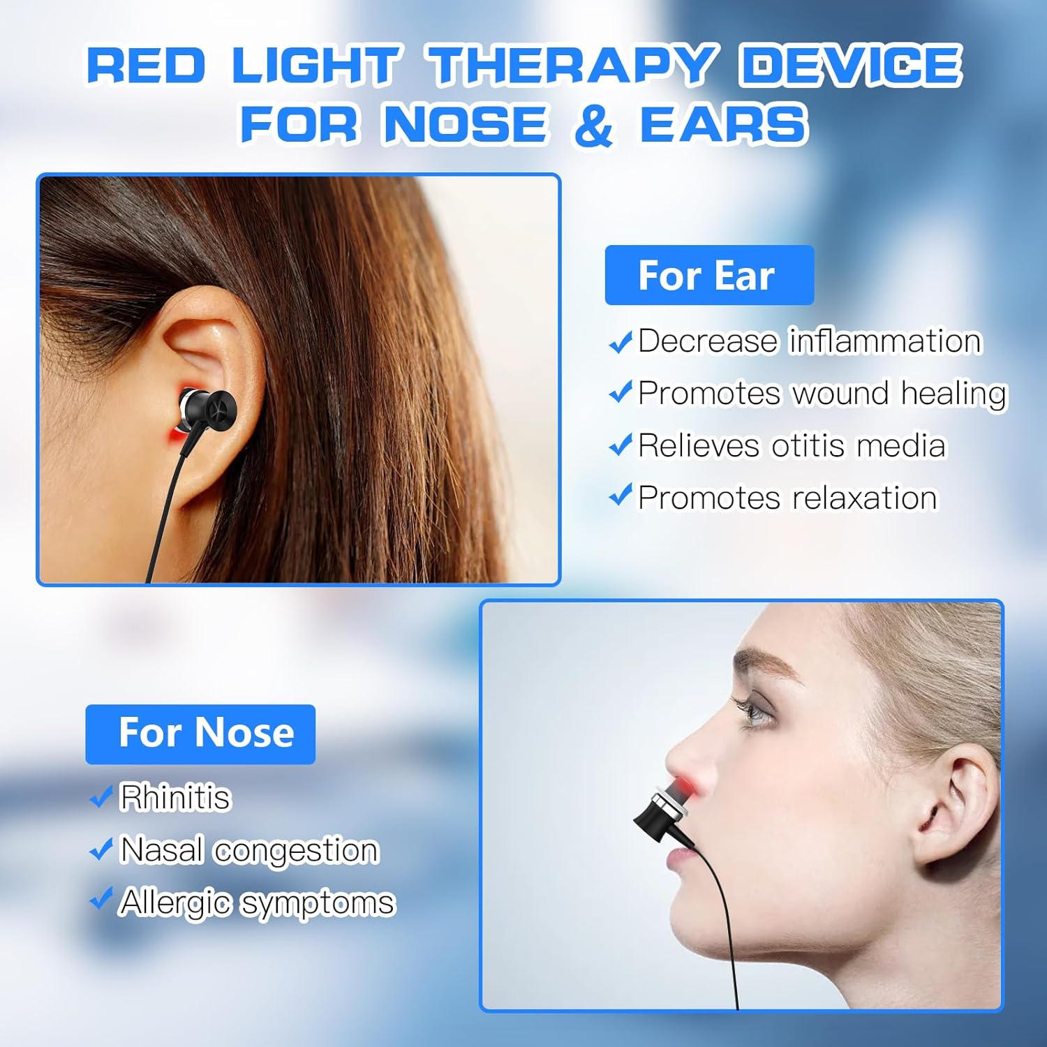 2 in 1 Laser Therapy Device Kit for Nose & Ears