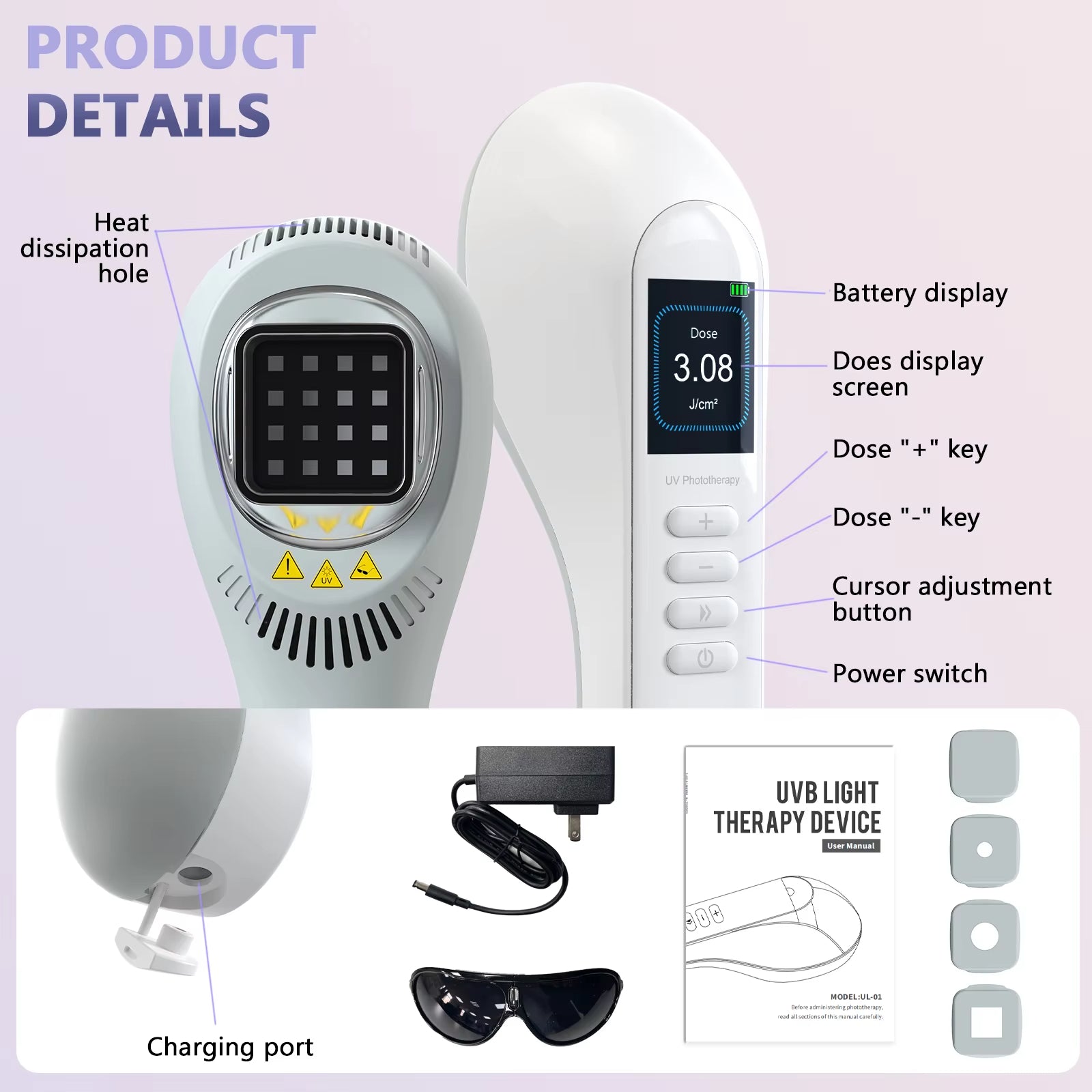 308NM UVB Phototherapy Light on The face, Neck and Limbs